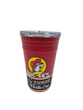 Red cup with bucees beaver logo on a gray background