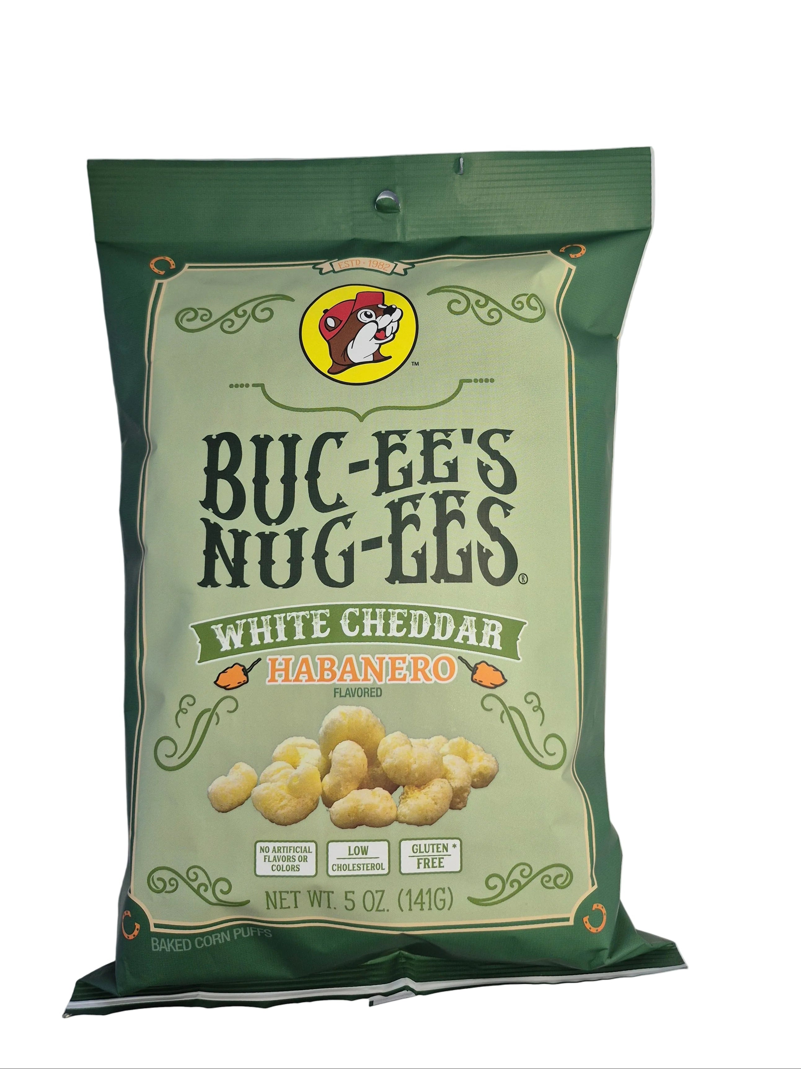Buc-ee’s Nug-ees – White Cheddar Habanero Baked Corn Puffs (5 oz)
