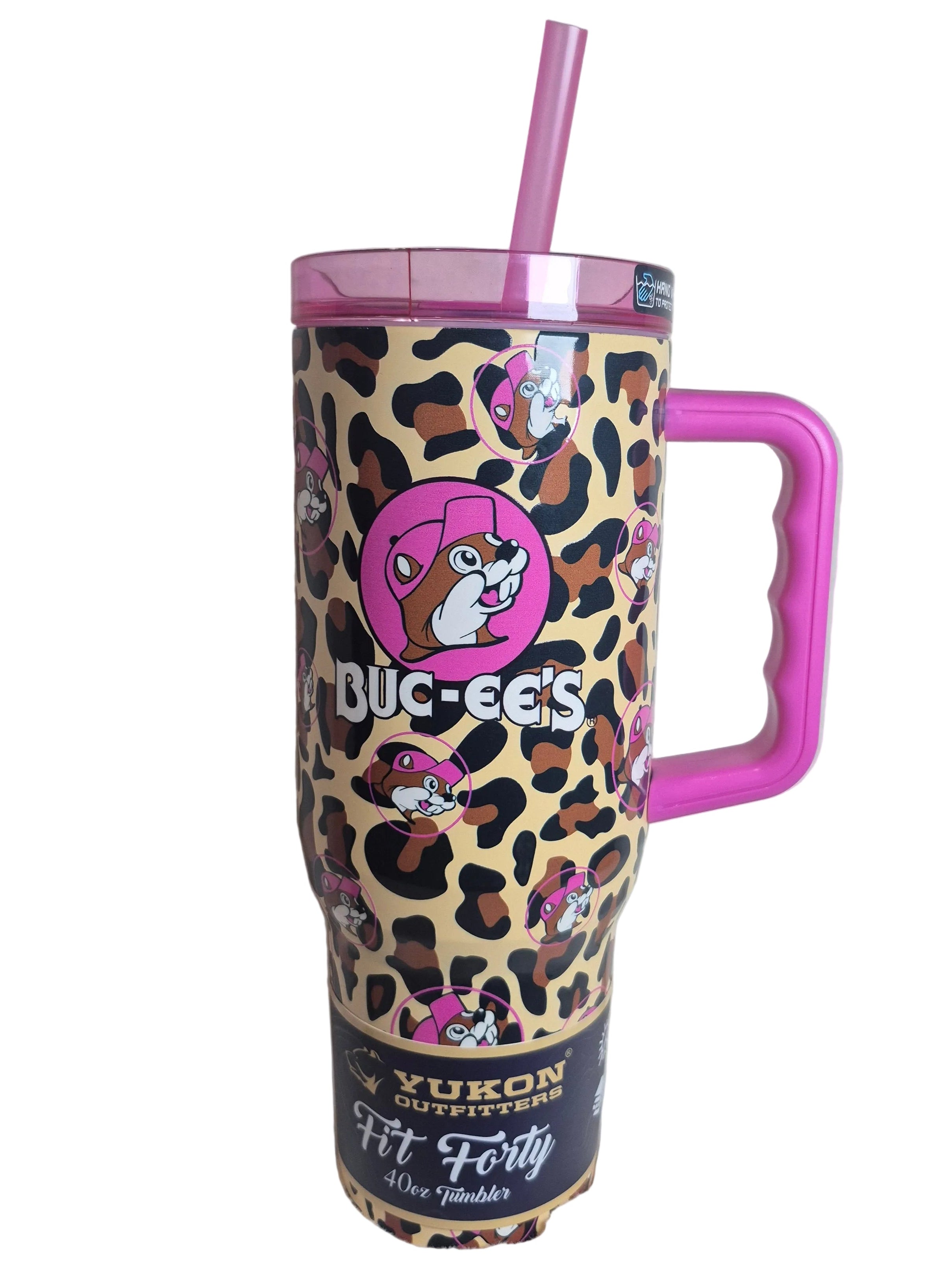 Buc-ee's Pink Leopard 40oz Yukon Tumbler | Insulated Cup