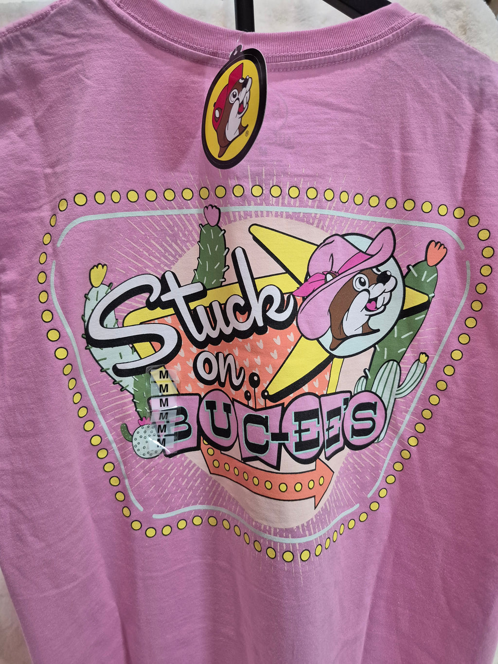 Buc-ee’s Pink Graphic Tee – Cute Western Beaver & Cactus Design