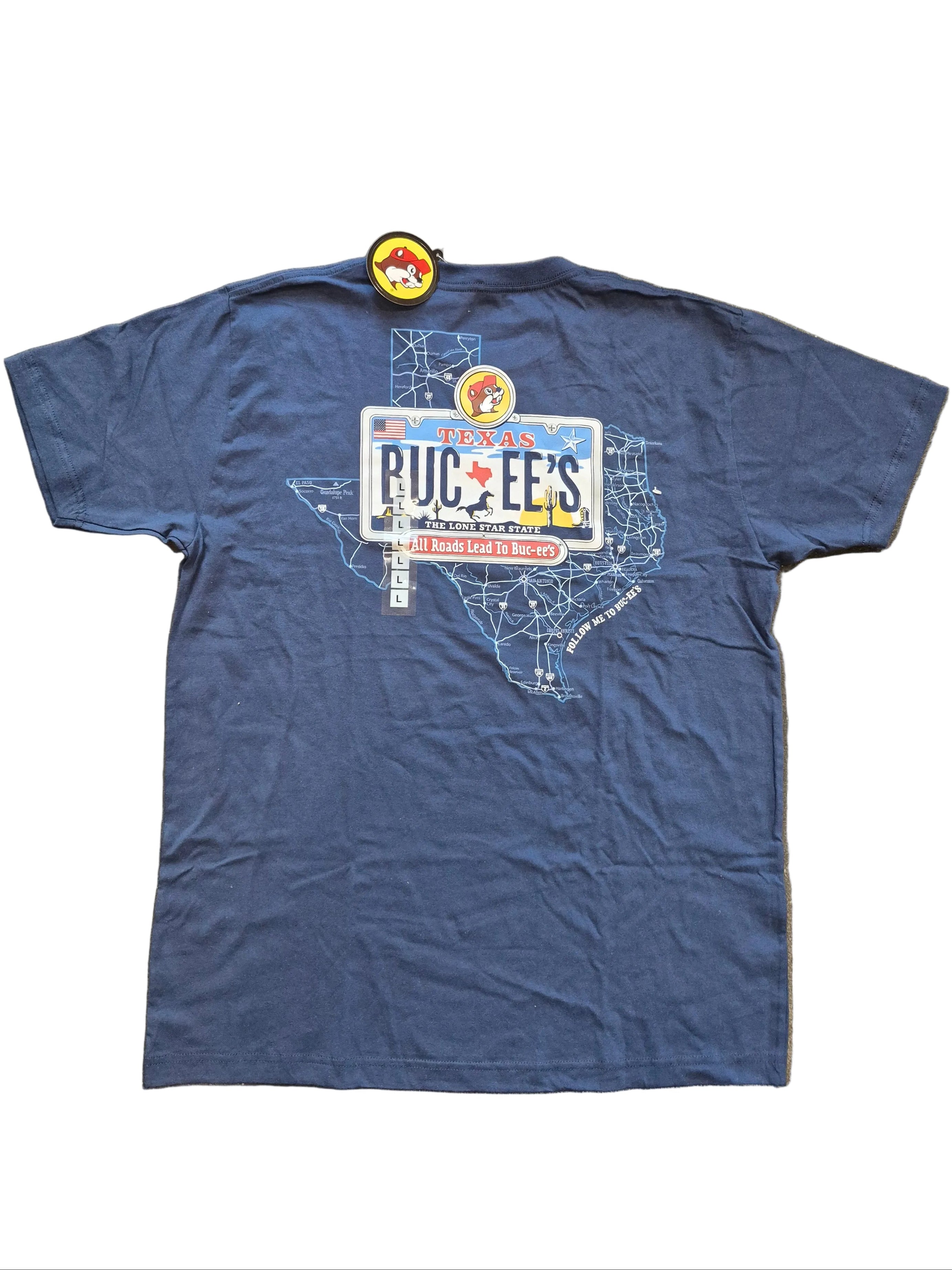 Buc-ee's Texas License Plate T-Shirt Navy - Large