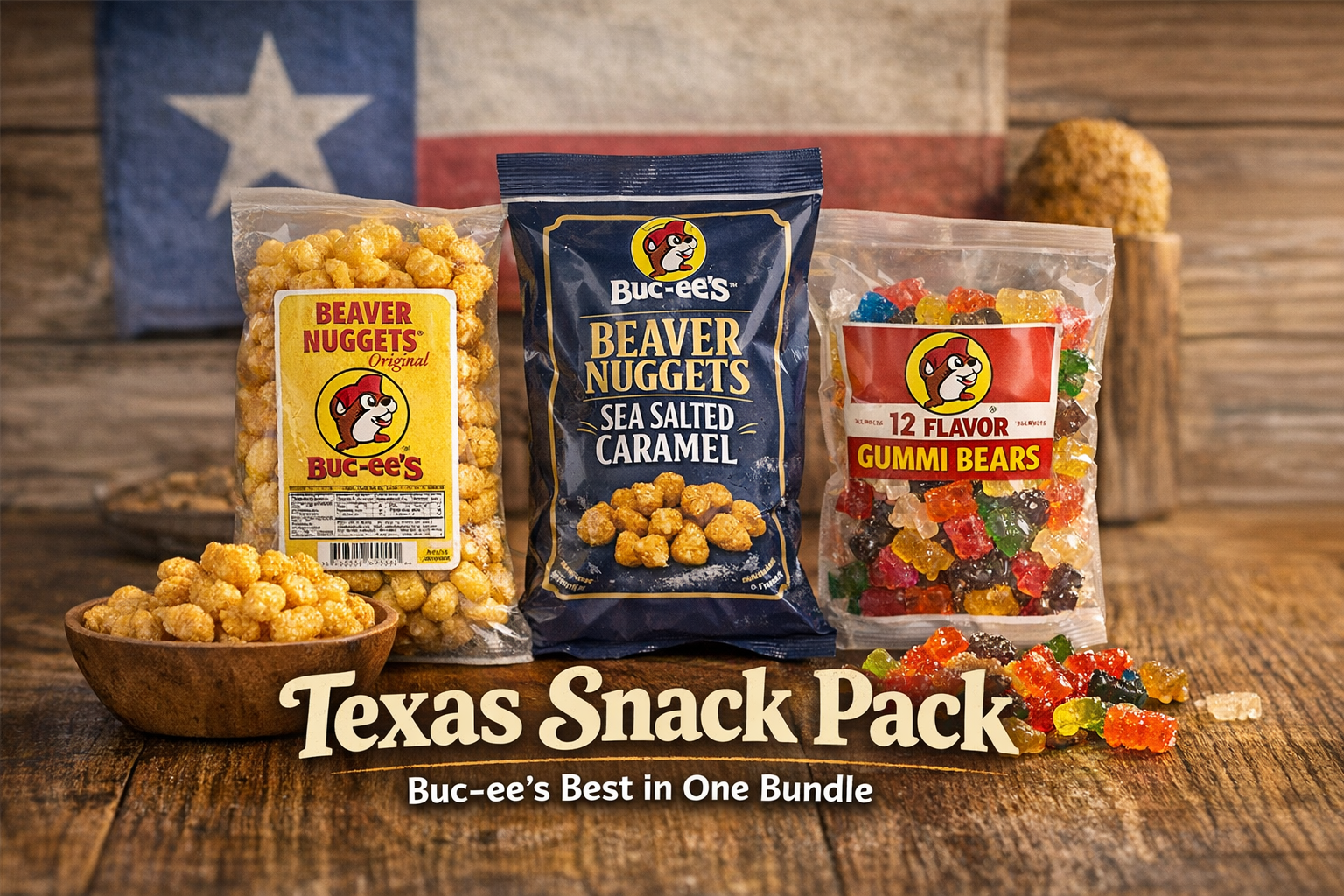 Texas Snack Pack — Buc-ee’s Best in One Bundle  ✔️ Bundle & Save - Three fan favorites in one Texas-sized bundle